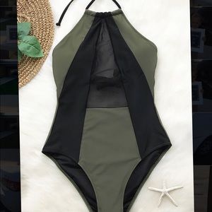 NWT-Take My Heart mesh one piece swim suit XL